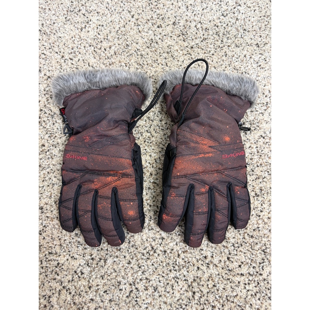 Dakine Winter Gloves Womens M/7 Faux Fur Trim Insulated Snowboard Ski